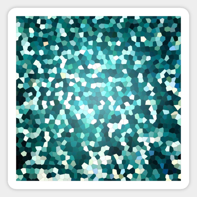 Teal geometric mosaic pattern Sticker by MandalaHaze